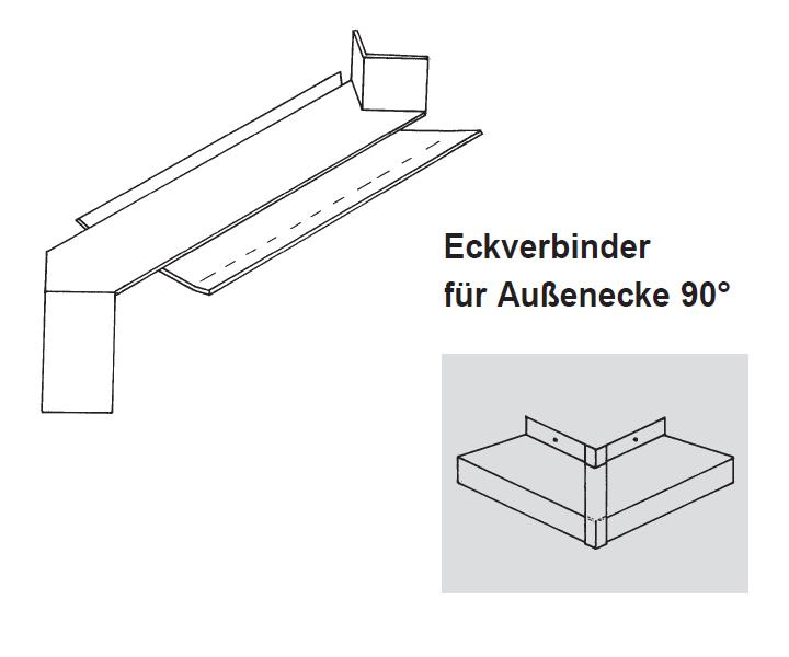 Aluminium Außen Fensterbank über Eck